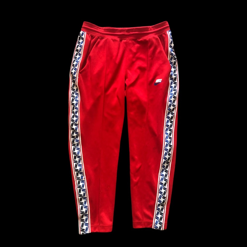 Nike Joggers with Tapered Side Stripe Red L